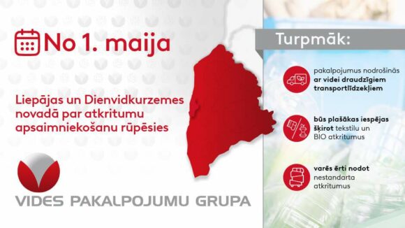 Afiša par atkritumu apsaimniekošanas izmaiņām Liepājas un Dienvidkurzemes novadā