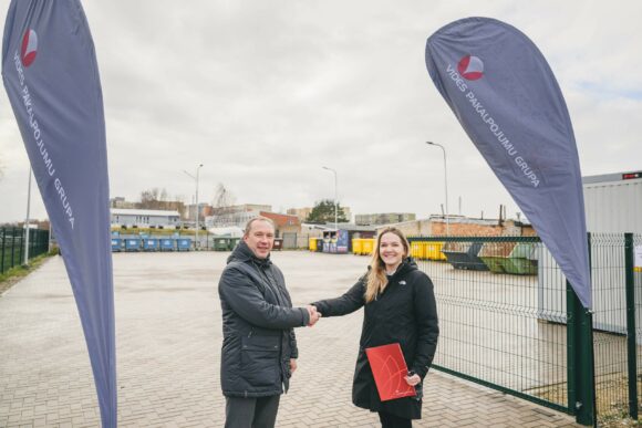 Vides pakalpojumu grupas atklāšana atkritumu šķirošanas Liepājas laukumā